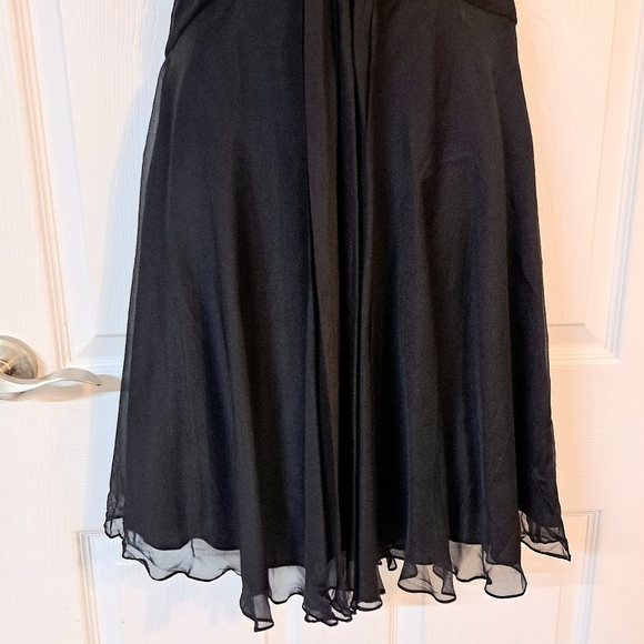 Aidan Mattox Niteline Black Silk Evening Dress - Picture 4 of 9